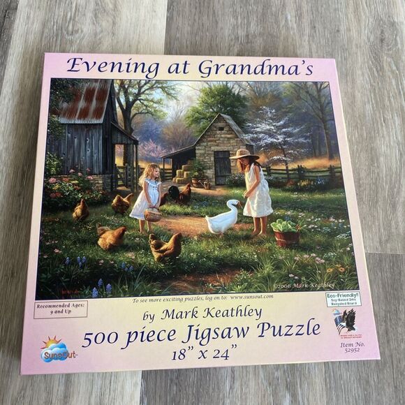 Sunsout evening at grandma's 500 pc jigsaw puzzle 18"x24" Complete - Picture 5 of 5
